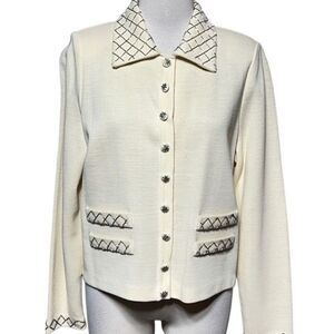 Vintage Marisa Christina Santana Knits Sequin Blazer Jacket Sweater Size Medium